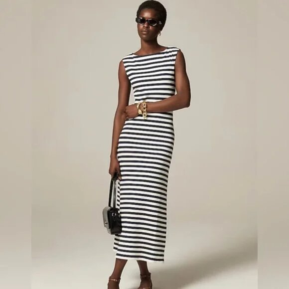 Knit boatneck midi dress